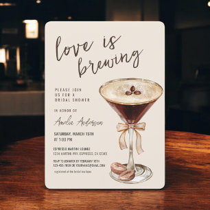 Invitation L'amour brasse la Fête des mariées Espresso Martin