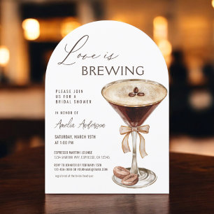 Invitation L'amour brasse la Fête des mariées Espresso Martin