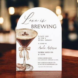 Invitation L'amour brasse la Fête des mariées Espresso Martin