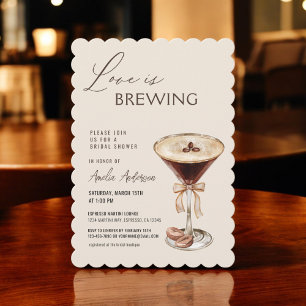 Invitation L'amour brasse la Fête des mariées Espresso Martin