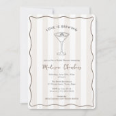 Invitation L'amour brasse la Fête des mariées Espresso Martin (Devant)