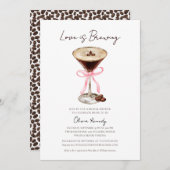 Invitation L'amour brasse la Fête des mariées Espresso Martin (Devant / Derrière)