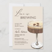 Invitation L'amour brasse la Fête des mariées Espresso Martin (Devant)