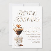 Invitation L'amour brasse la Fête des mariées Espresso Martin (Devant)