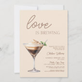 Invitation L'amour brasse la Fête des mariées Espresso Martin (Devant)