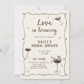 Invitation L'amour brasse la Fête des mariées Espresso Martin (Devant)