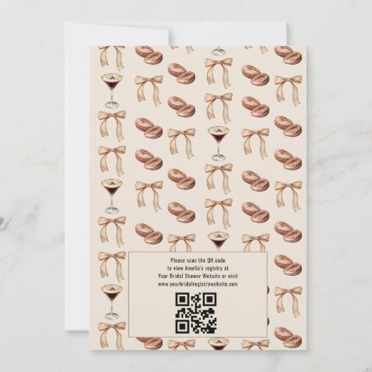 Invitation L'amour brasse la Fête des mariées Espresso Martin (Dos)