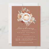 Invitation L'amour brasse la Fête des mariées florale rustiqu (Devant)