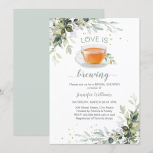 Invitation L'amour brasse la Fête des mariées Tea Party