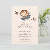 Invitation L'amour brasse la partie d'engagement du café (Debout devant)
