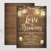 Invitation L'amour brasse la répétition barbecue douche nupti (Devant / Derrière)