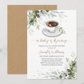 Invitation L'amour brasse le Baby shower de fête Coffee Bar (Devant / Derrière)