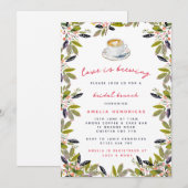 Invitation L'amour brasse le café Brunch nuptial (Devant / Derrière)