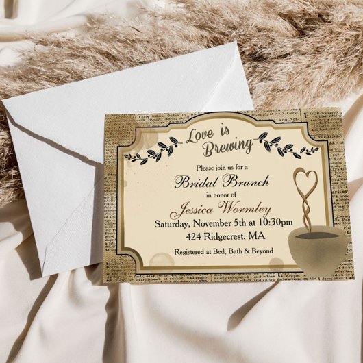 Invitation L'amour brasse le café nuptiale de douche Invitati