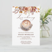 Invitation L'amour brasse le café tombent la douche nuptiale (Debout devant)