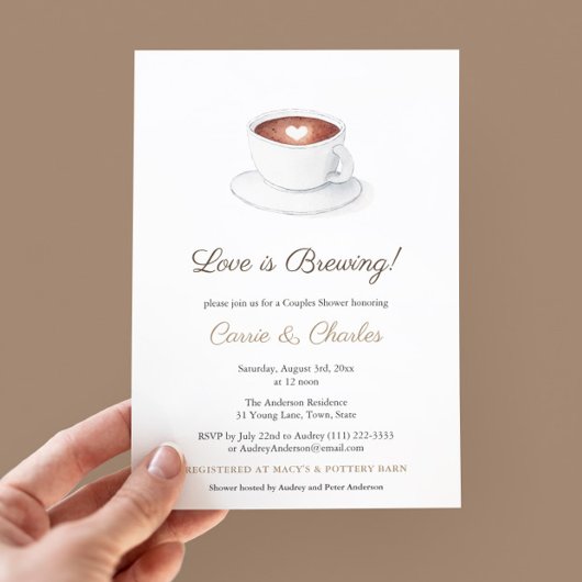 Invitation L'amour brasse le Wedding shower de la coupe du ca
