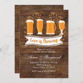 Invitation L'amour brasse l'invitation de douche de couples (Devant / Derrière)