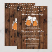 Invitation L'amour brasse l'invitation des douches du couple (Devant / Derrière)