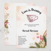 Invitation L'amour brasse Noël Fête des mariées de thé Invita (Devant / Derrière)
