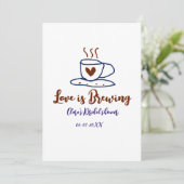 Invitation L'amour brun bleu brun douche nuptiale ajouter nom (Debout devant)