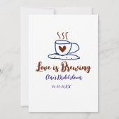Invitation L'amour brun bleu brun douche nuptiale ajouter nom (Dos)