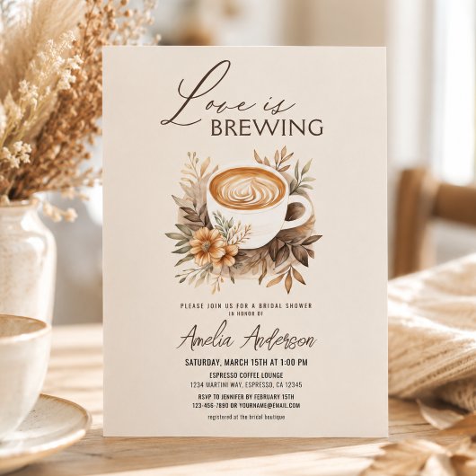 Invitation L'Amour Café est en Train de Préparer une Fête de