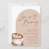 Invitation L'amour chic moderne brasse Fête des mariées café (Devant)
