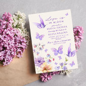 Invitation L'amour dans la Fête des mariées des papillons pou