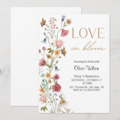 Invitation L'amour dans la Fête des mariées en fleur (Devant / Derrière)