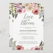 Invitation L'amour dans la Fête des mariées en fleur (Devant / Derrière)