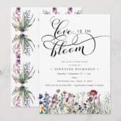 Invitation L'amour dans la Fête des mariées en fleur (Devant / Derrière)