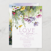 Invitation L'amour dans la Fête des mariées en fleur (Devant / Derrière)