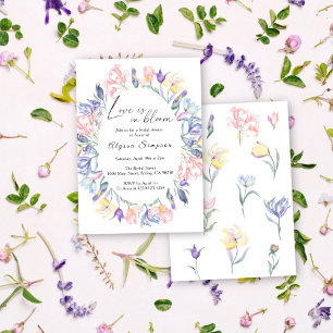 Invitation L'amour dans la Fête des mariées florale en fleurs