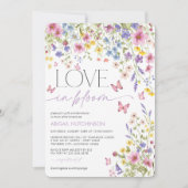 Invitation L'amour dans la Fête des mariées papillon en fleur (Devant)