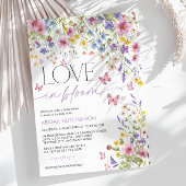 Invitation L'amour dans la Fête des mariées papillon en fleur