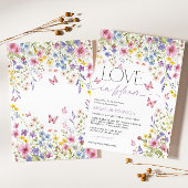 Invitation L'amour dans la Fête des mariées papillon en fleur