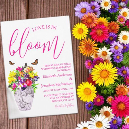Invitation L'amour dans la floraison Mariage