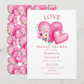 Invitation L'amour dans la floraison nuptiale de douche Invit (Devant / Derrière)