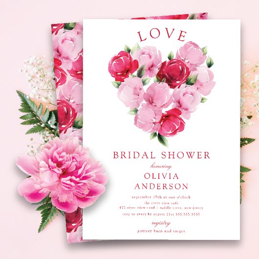 Invitation L'amour dans la floraison nuptiale de douche Invit