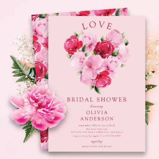 Invitation L'amour dans la floraison nuptiale de douche Invit
