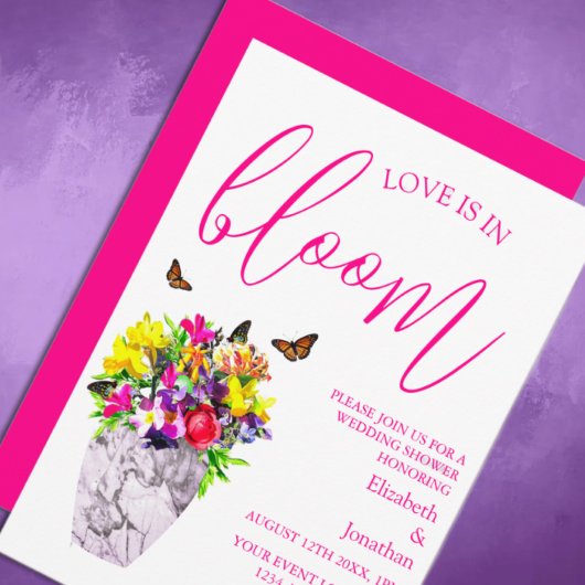Invitation L'amour dans la floraison Wedding shower