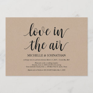 Invitation L'amour dans l'air, Cartons d'invitation pour une 