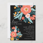 Invitation L'amour dans le Baby shower en pleine floraison In (Devant)