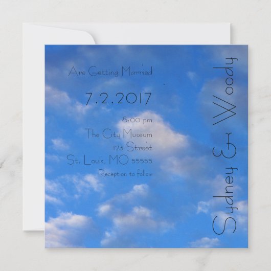 Invitation L'amour dans le Mariage aérien (Devant)