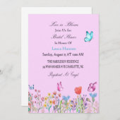 Invitation L'amour dans les papillons en fleurs Fête des mari (Devant / Derrière)