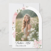 Invitation L'amour de la corneille rose dans la Fête des mari (Dos)