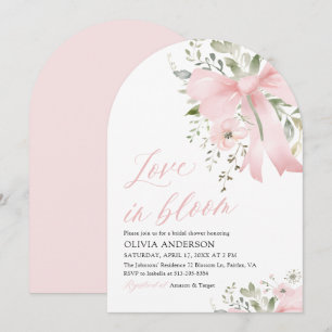 Invitation L'amour de la corneille rose dans la Fête des mari