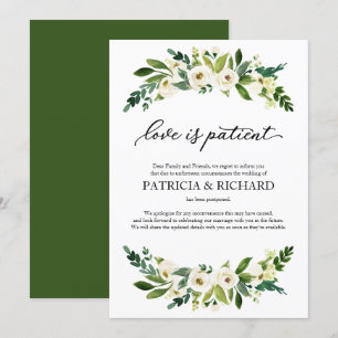 Invitation L'Amour De La Verdure Est Un Report Mariage Patien