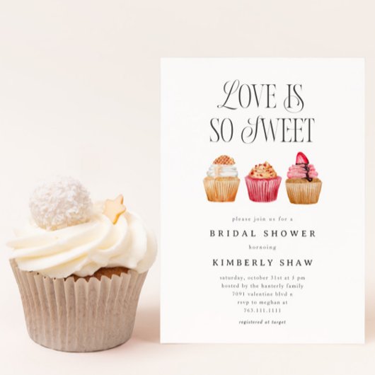 Invitation L'Amour Des Cupcakes Est Si Doux Fête des mariées