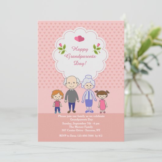 Invitation L'Amour Des Grands-Parents Est Infini (Debout devant)